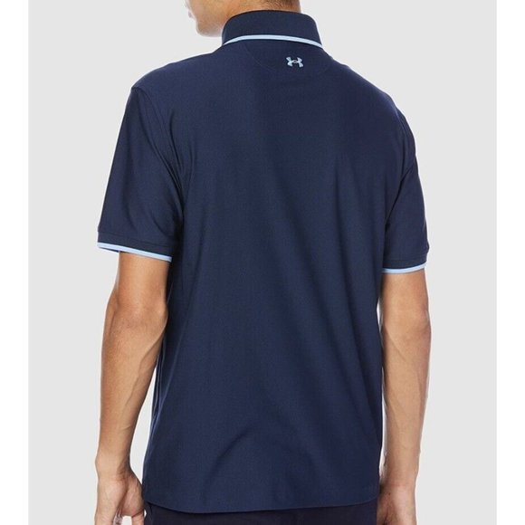 Under Armour Mens Heatgear Playoff Pique Golf Polo Shirt Blue Short Sleeve L $65 - Picture 2 of 12